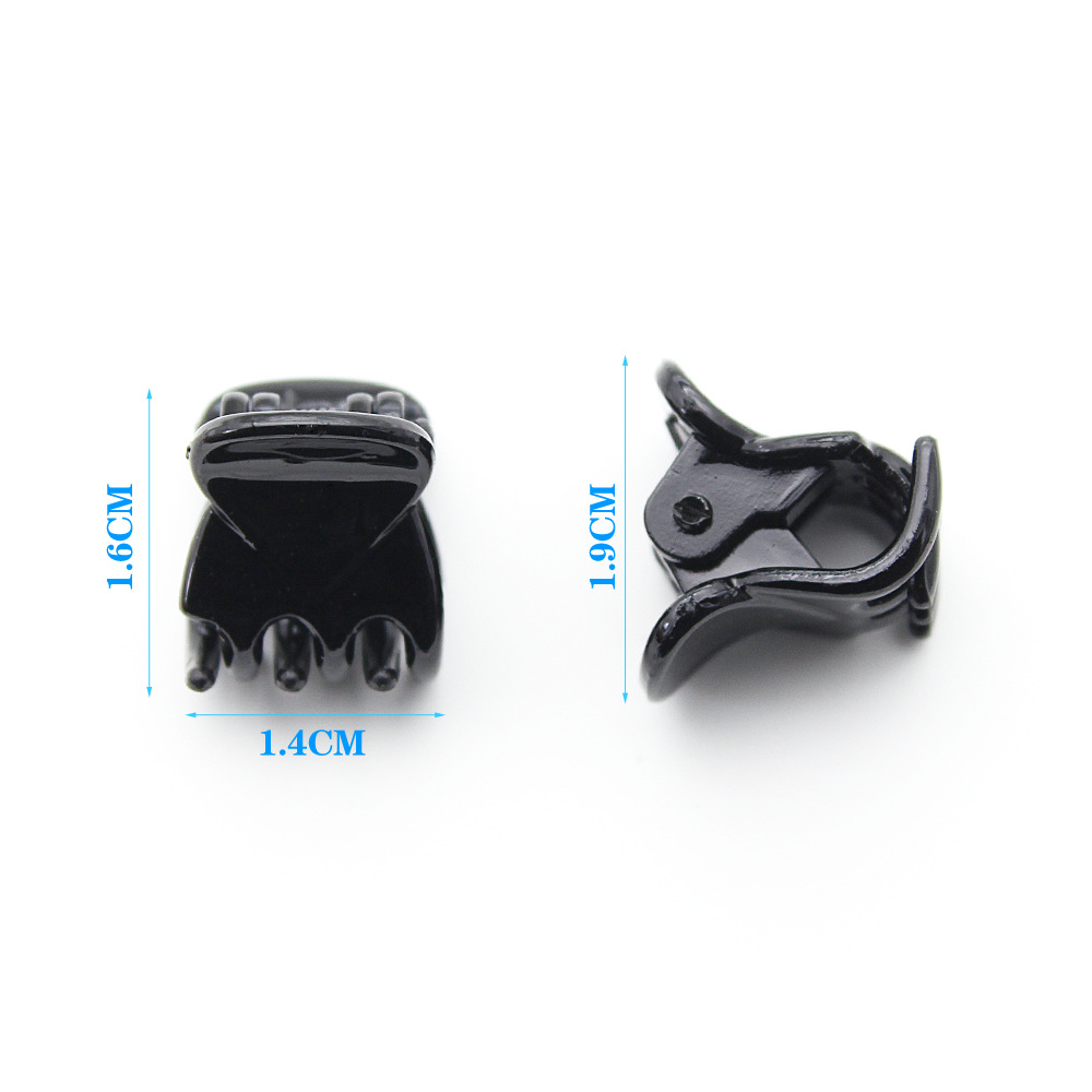 Wholesale Three-Tooth Claw 1.5cm Large Round Head Small Gripper Mini Hairpin Bright Black Water Drop Clip Hair Accessories Kidsren's Headwear