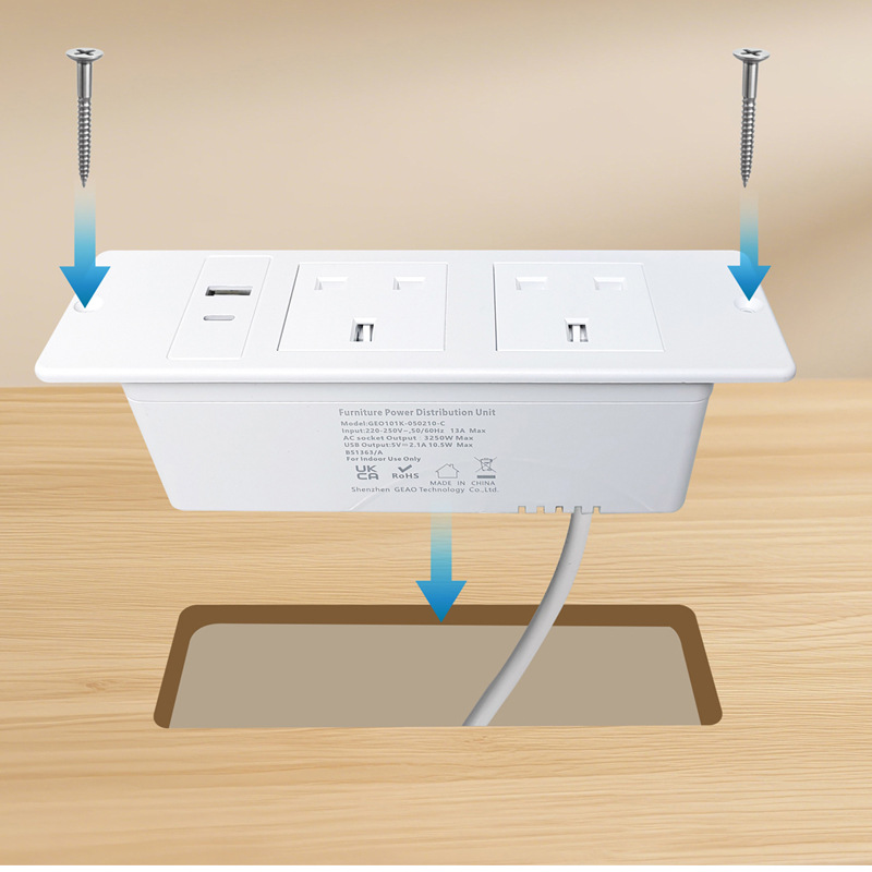 British Standard Embedded Safety Power Socket Hidden Embedded Multimedia Socket British Standard Embedded Desktop Socket