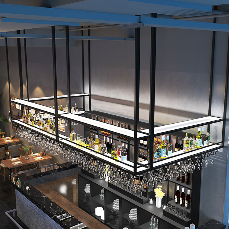 Factory Direct Sales Bar Counter Hanging Upside down Storage Rack Light Luxury Glass Cup Holder