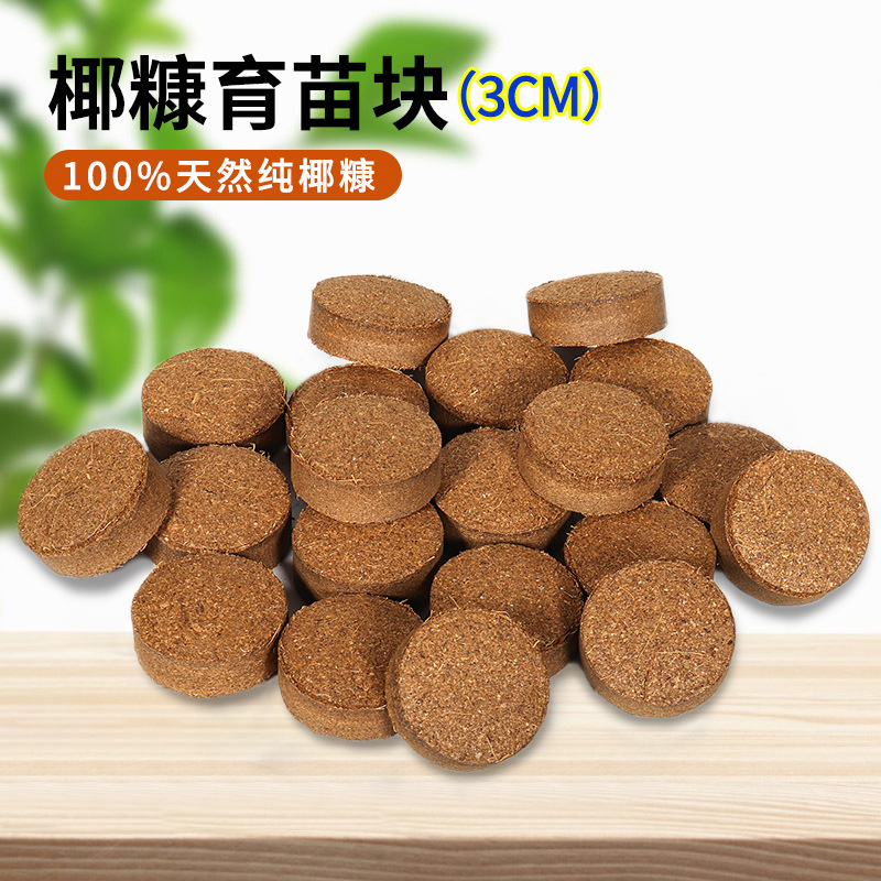 Horticulture 3CM Coconut Bran Nutrient Soil Nutrient Block Compressed Pure Coconut Bran Soil Vegetable Green Planting Horticulture Wholesale