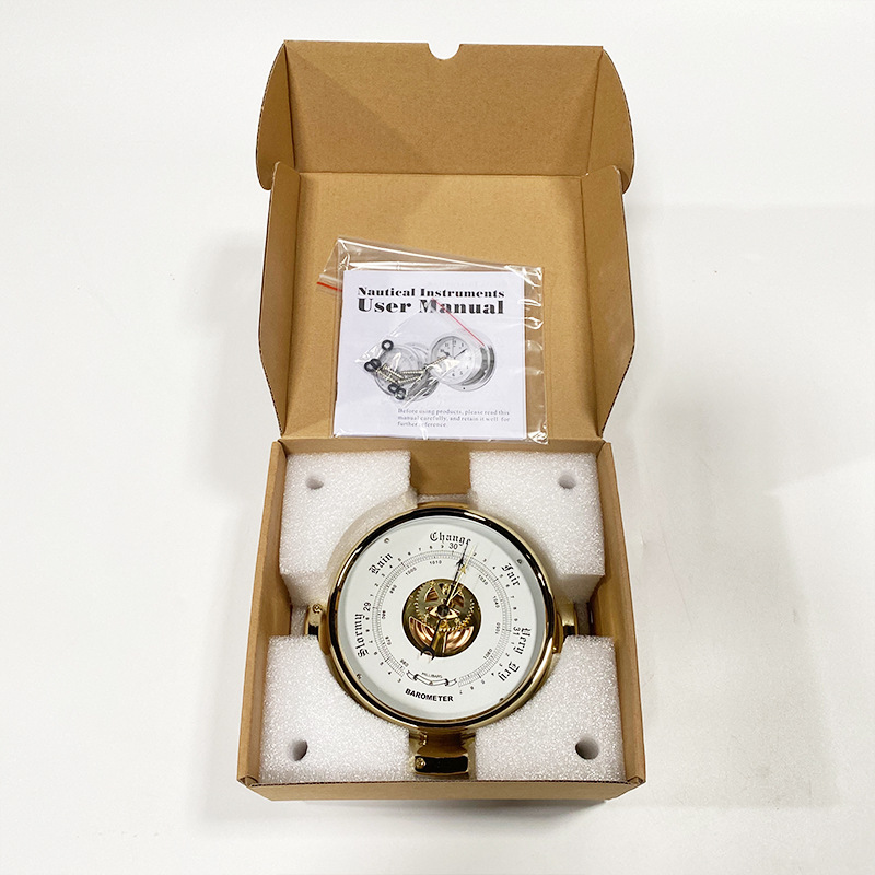 Marine barometer IMPA370246 atmospheric marine barometer copper shell barometer ocean tide clock