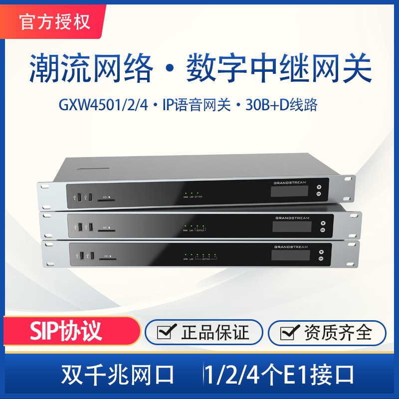 E1 цифровой релейный шлюз потоковой сети GXW4501/2/4 одновременная обработка 120 каналов 30B + D линии