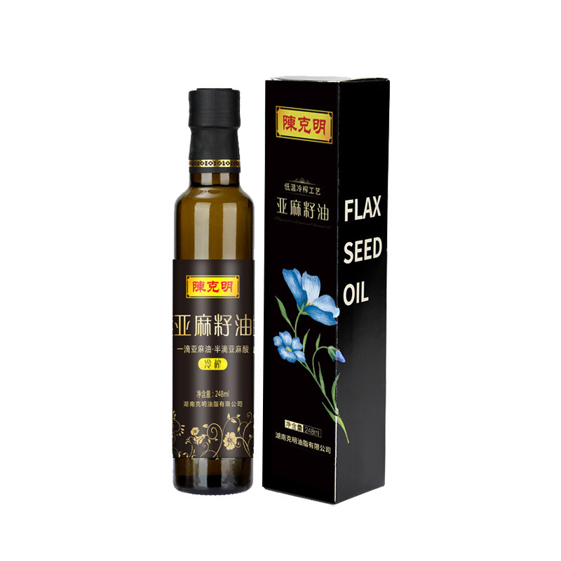 Chen Keming Flaxseed Oil First-Grade Cold-Pressed 248ml Gift Box Group Purchase Benefits Commercial Conference Sales Wholesale Factory Direct Sales