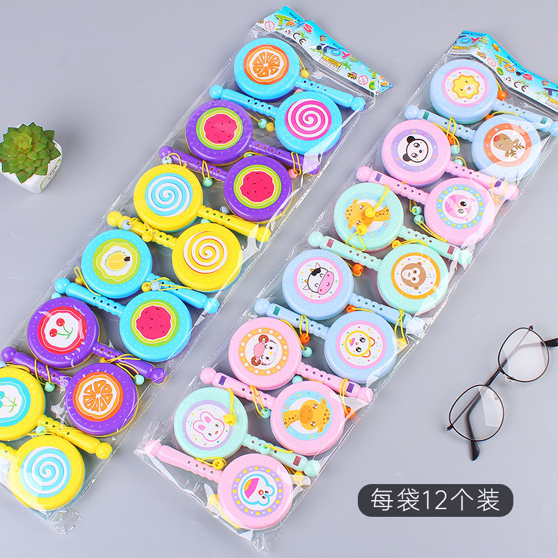 Infants and young children can chew 1-year-old newborn baby hand drum soothing coax baby rattle bar toy wholesale