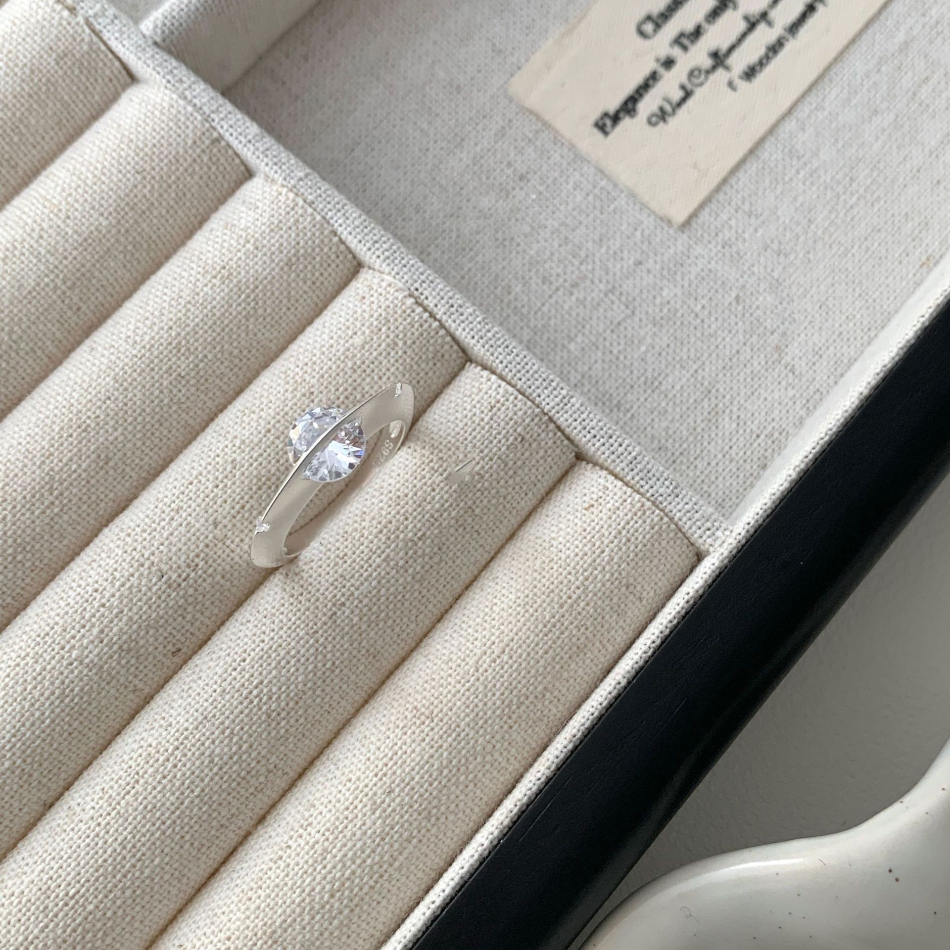 Cross-Border Supply S925 Sterling Silver Moissanite Shining Planet Surrounded by Rotating High-End Women's Ring