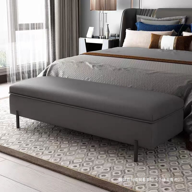 Light Luxury Bedroom Bed End Stool Bed Ottoman Solid Wood Sofa Stool Storage Living Room Storage Stool Bedside Extended Stool