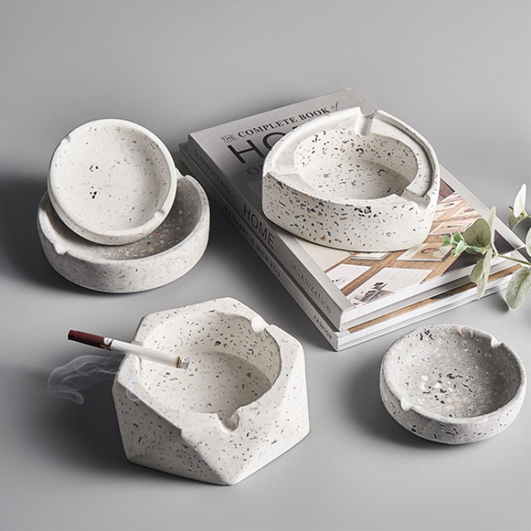 Ins style restaurant cement crafts personality trend net curry bar creative terrazzo ashtray cement ashtray