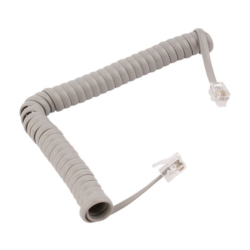 Universal fixed telephone receiver line light gray four-core telephone curve telephone handle line telephone microphone line 4P