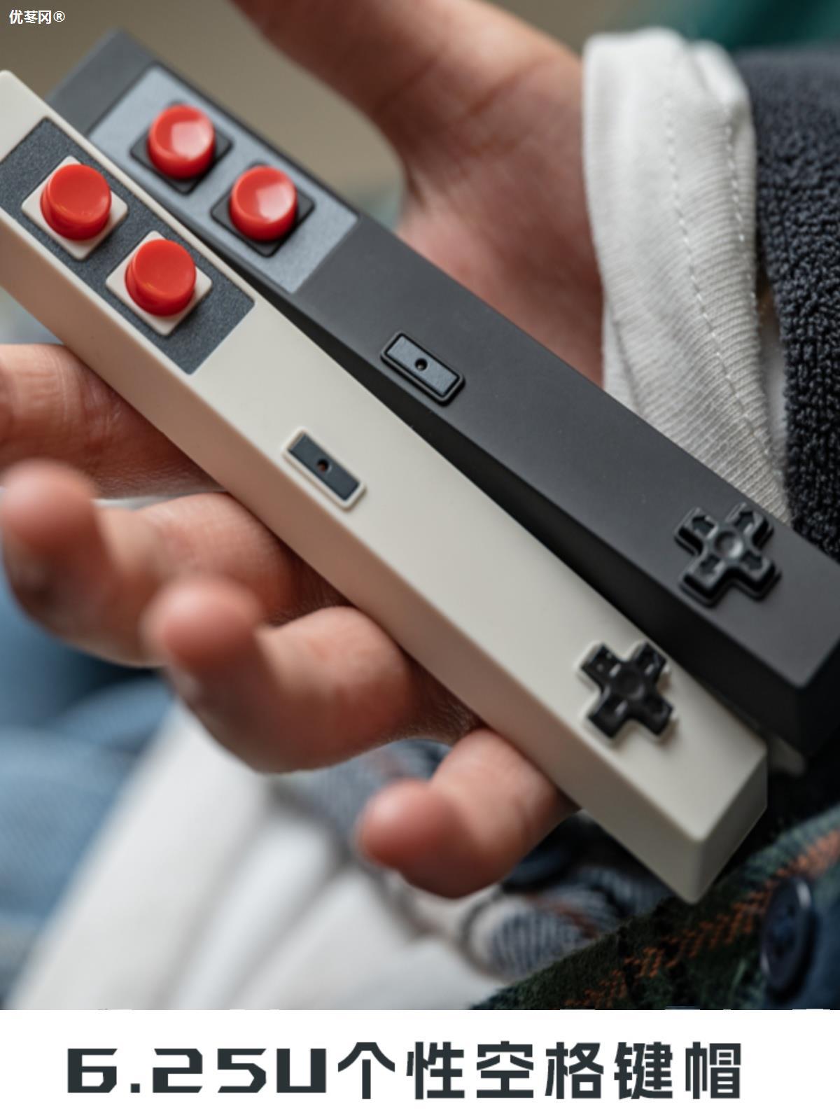 механическая клавиатура 6.25u, дизайн с красным и белым цветами, форма ручки, прозрачная клавиша