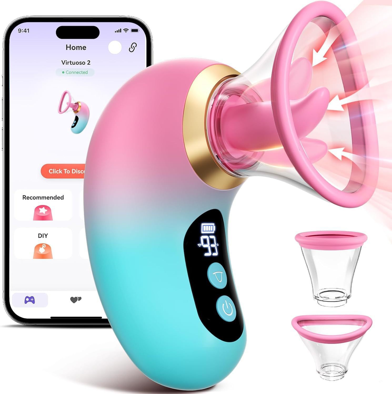 Anna Digital Display Handheld Sucking and Licking Breast Pump Female Masturbation Sucking Simulated Tongue Mimi G-Spot Honey Bean Vibrator