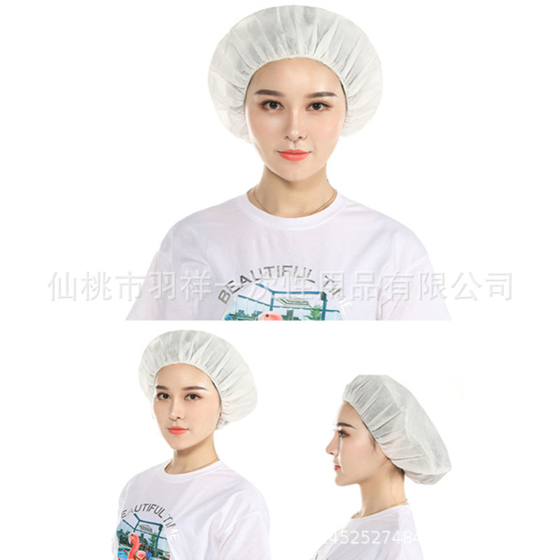 Thickened Disposable Round Cap Non-woven Headgear Handmade Round Cap Food Workshop Chef Dustproof Breathable Headgear Mesh Cap