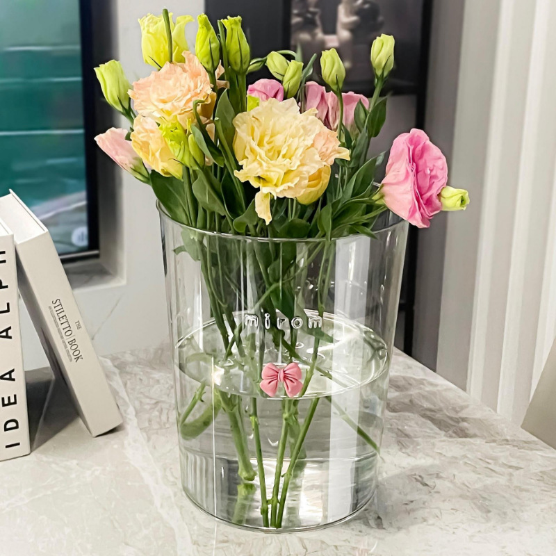 Transparent Flower Bucket for Home Florist Shop Acrylic Flower Bucket Deep Water Vase Large Flower Growing and Flower Arrangement Tool