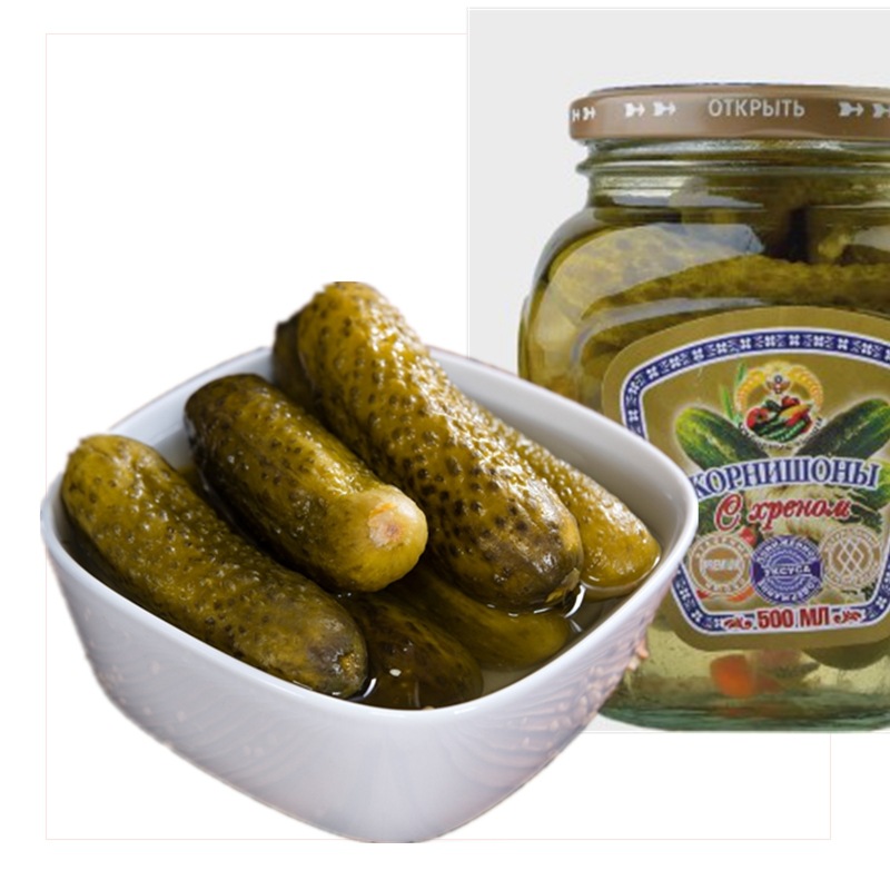 Russian style pickled cucumber bottled open lid instant Russian pickled cucumber wholesale support one-piece delivery