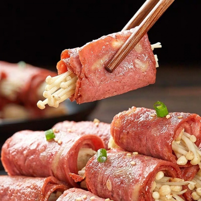 Bacon Meat Slices 2kg Pack Barbecue Baked Bacon Hand Cake Grilled Sausage Commercial Household Wholesale 480g Pack Wholesale