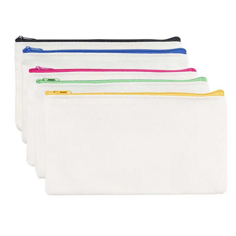 Cross-border direct supply canvas zipper pencil case DIY simple zipper bag makeup clutch hand painted graffiti stationery storage