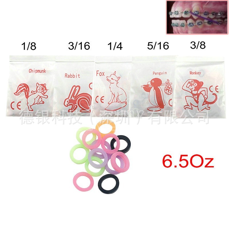 Dental Orthodontic Rubber Band Teeth Orthodontic Rubber Band Orthodontic Consumables Oral Ligation Band Traction Bag
