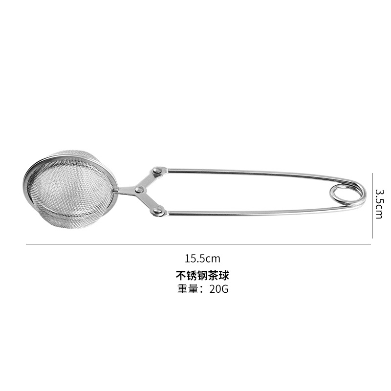 304 stainless steel mesh tea ball powder filter residue artifact household handle tea round filter tea seasoning