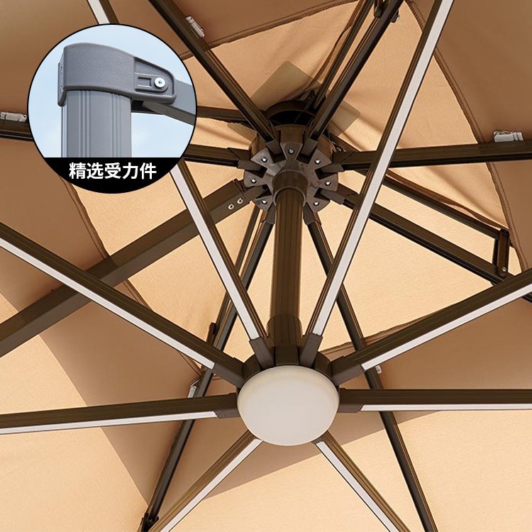 Solar Dual-Purpose Camping Awning Bold Coffee Shop Outdoor Courtyard Parasol Stall Commercial Large Sun Umbrella