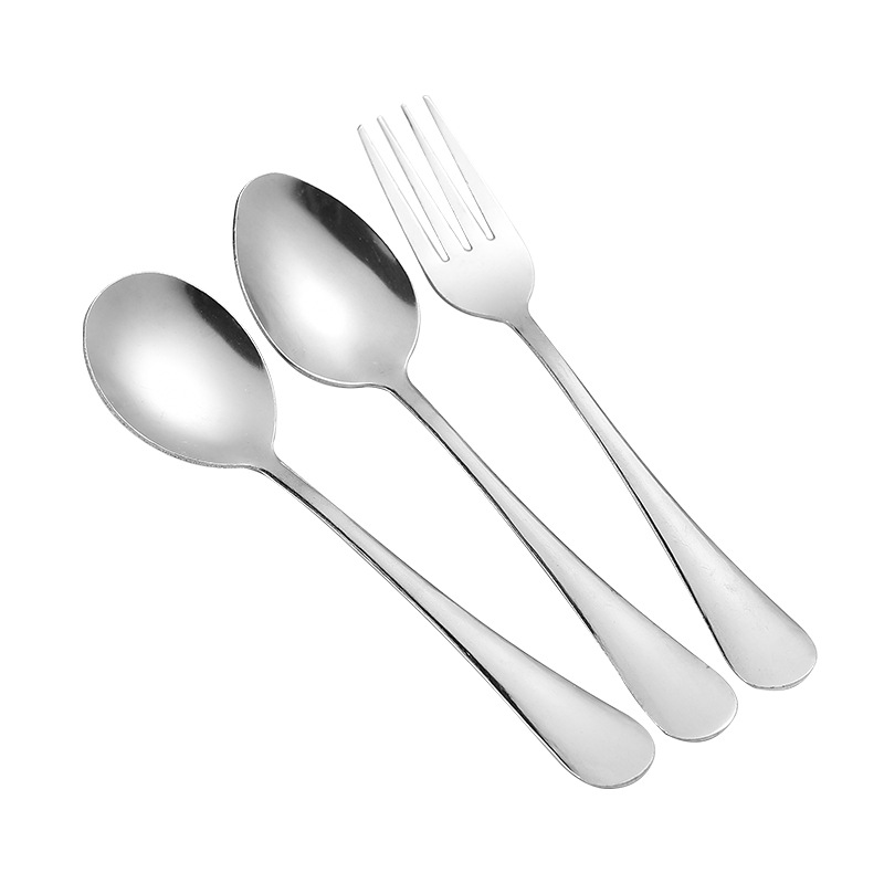 Stainless Steel Spoon Fork Tableware suit Long Handle Fork Spoon suit Household Thickened Spoon Steak Pagatan Fork