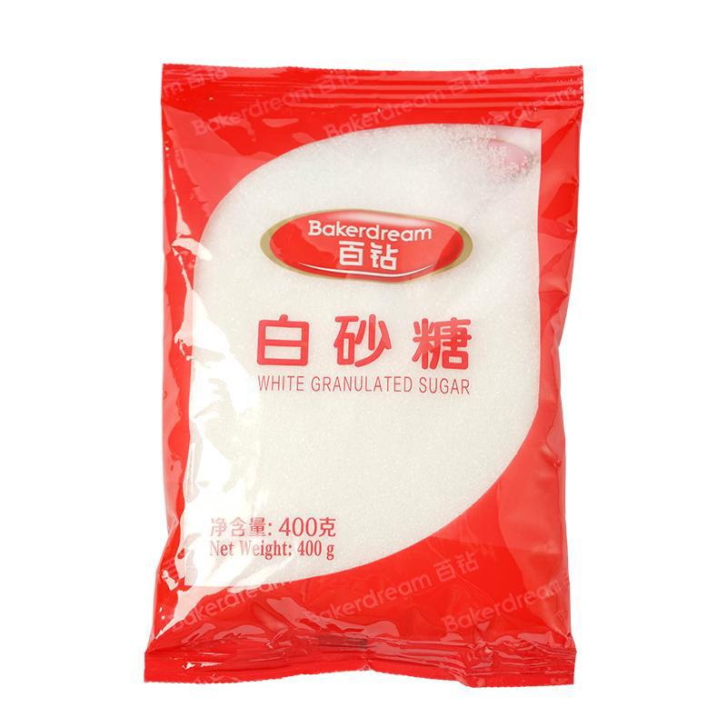 Baizuan White Sugar 400g Household Sugar Fine Sugar Baked Sugar Drink Kitchen Seasoning