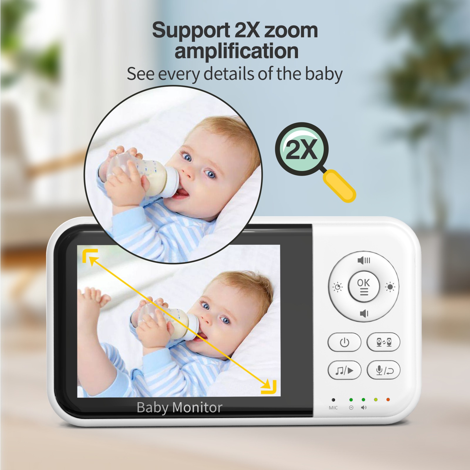 Source Factory New 3.2inch Screen Baby Monitor Cross-Border Night Vision 2100Mah Battery Baby Care