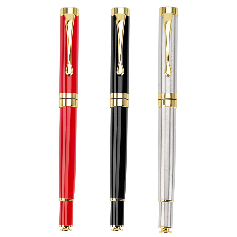 Manufacturer Black 0.5 Printable Logo Engraving Classy Business Advertising Gift Steel Pole Metal Custom Signature Pen
