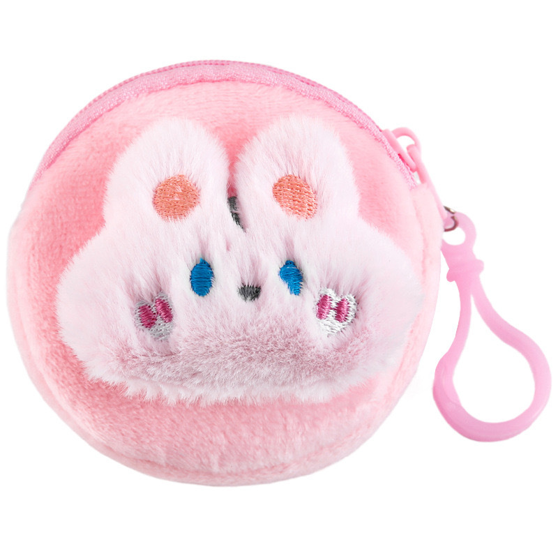 New Animal Bunny Plush Coin Purse Cute Soft Cartoon Coin Storage Bag Student Portable Headphone Bag