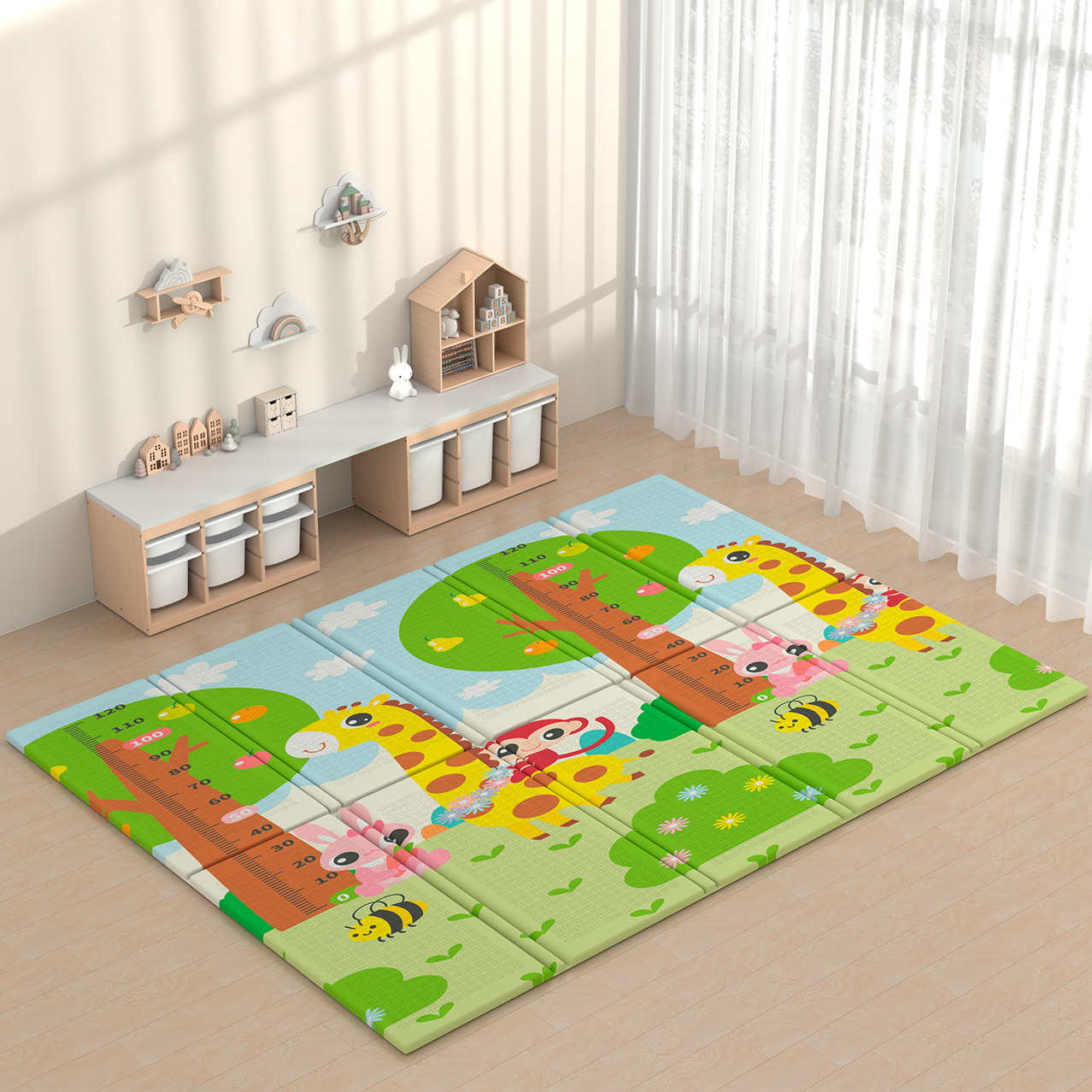 Climbing Mat Xpe Foldableing Cross-Border Hot Selling Double-Sided Cartoon 180*200 Infant Crawling Mat Thickeneded Manufacturer Wholesale