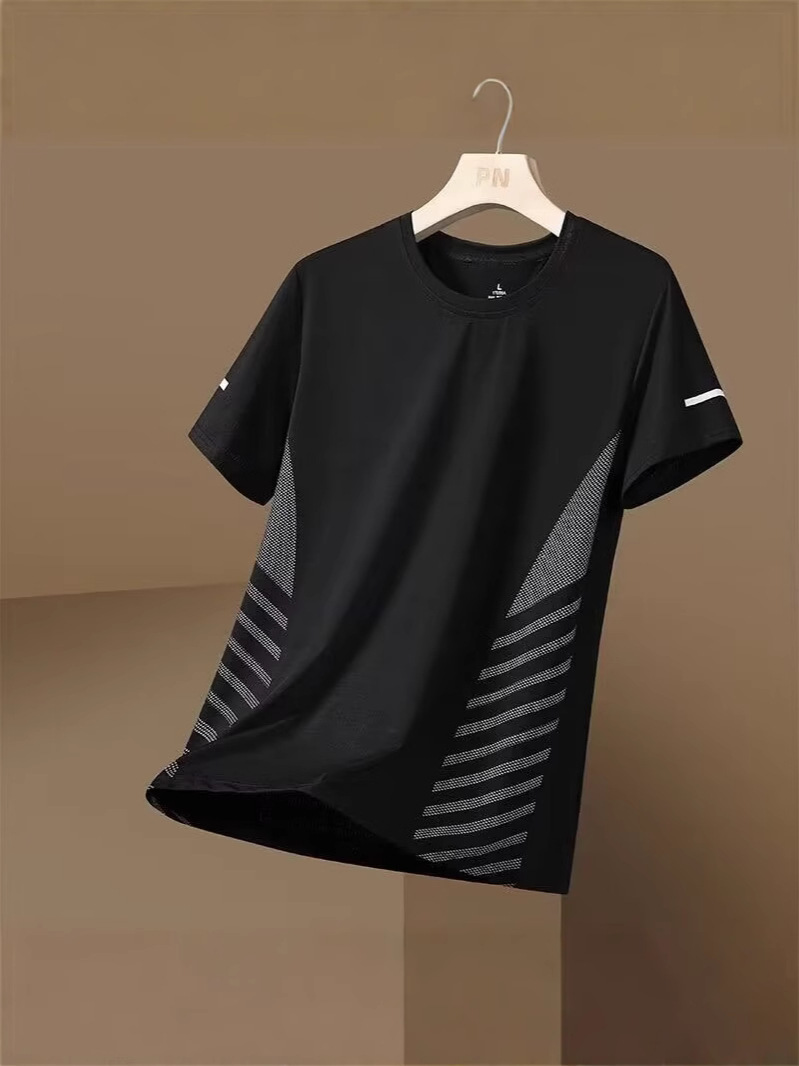 Wholesale Spot Mesh Short-Sleeved T-Shirt Men's Summer Ice Silk Quick-Drying Thin Cheap Cool Breathable Half-Sleeved T-Shirt