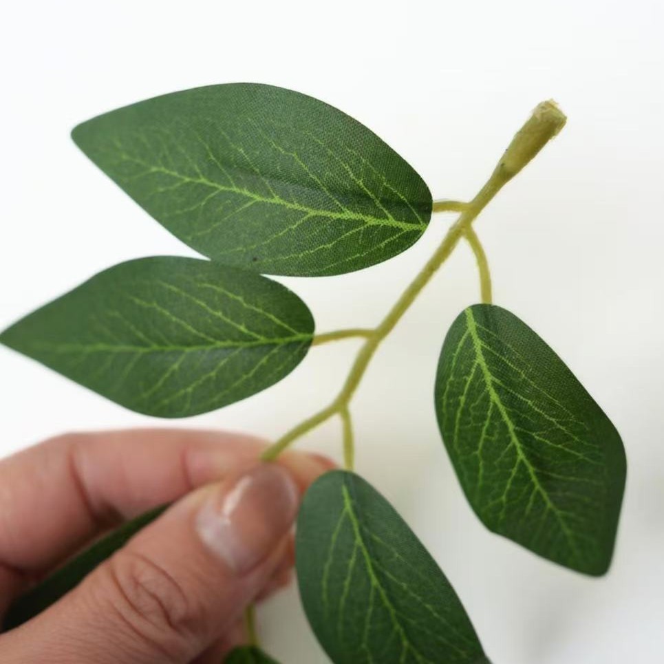 Factory Direct Supply of Simulated Jujube Leaves 7 Leaves Wholesale Supply Home Photography Decoration Green Plant Accessories