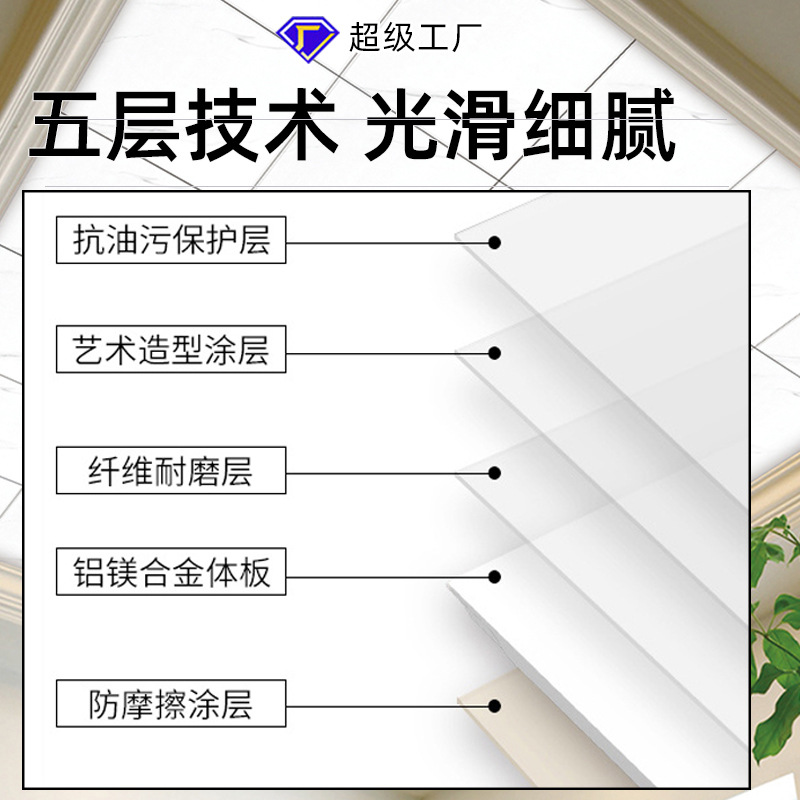 Integrated Ceiling 300*300 Rolling Paint to Remove Oil Stains, Kitchen Bathroom Balcony Ceiling