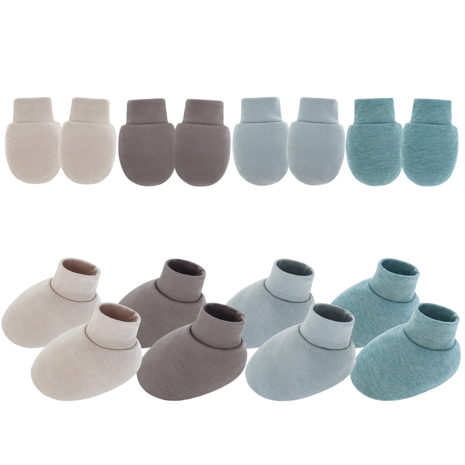 Европейский и американский экспорт весна-осень новорожденный infant однотонные антицарапинные перчатки чехол для ног маленькие носки