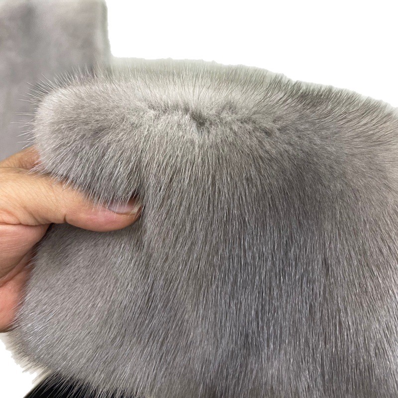 Manufacturer Wholesale Natural Color Mink Fur Pocket Cashmere Coat Camel Wool Clothing High-End Mink Fur Accessories