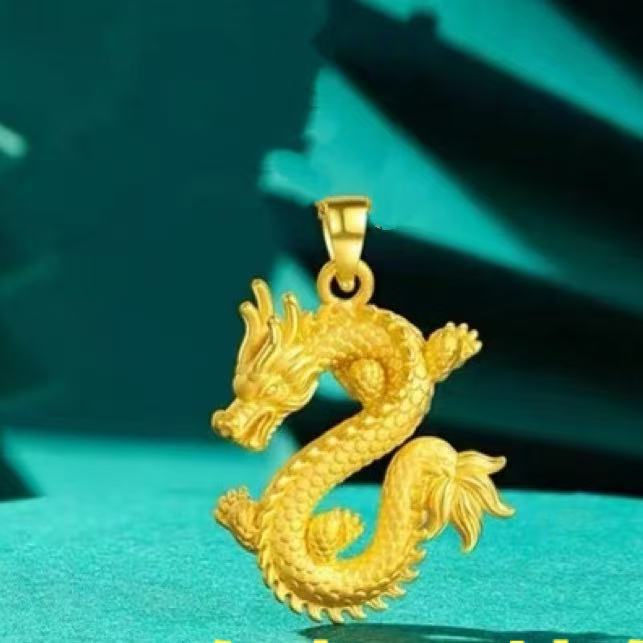 Today's big leak-picking high imitation gold tenglong pendant gold-plated dragon zodiac pendant for men and women Tanabata gift