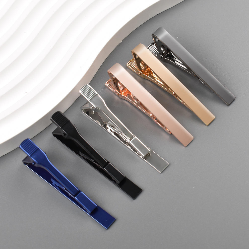 Amazon Cross-Border New Glossy Tie Clip Copper Material Versatile Men's Simple Business Shirt Tie Clip Wholesale