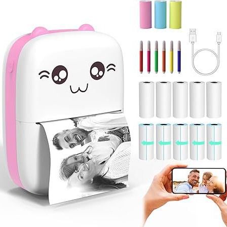 Self-adhesive small portable wireless thermal photo printer pocket student mini wrong label printer