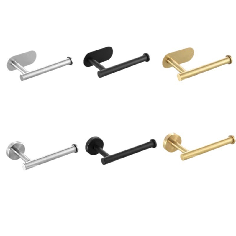 Cross-Border Punch-Free Bathroom Paper Towel Holder Bathroom Stainless Steel Roll Paper Holder Plastic Wrap Kitchen Metal Storage Pendant