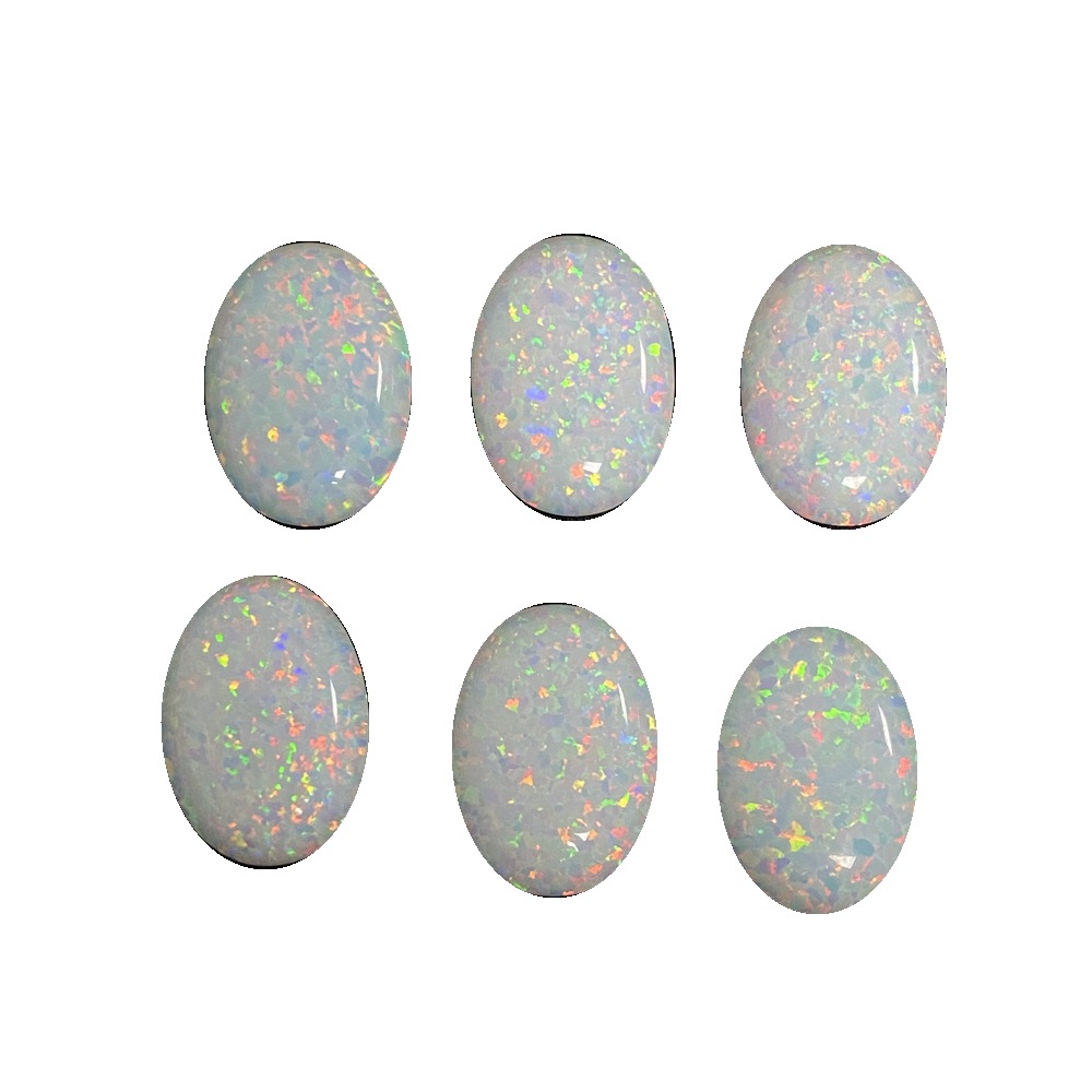 Opal Created Opal Hot-Selling Colorful Flat-Bottomed Ring Surface Synthetic Opal Loose Stone Wholesale