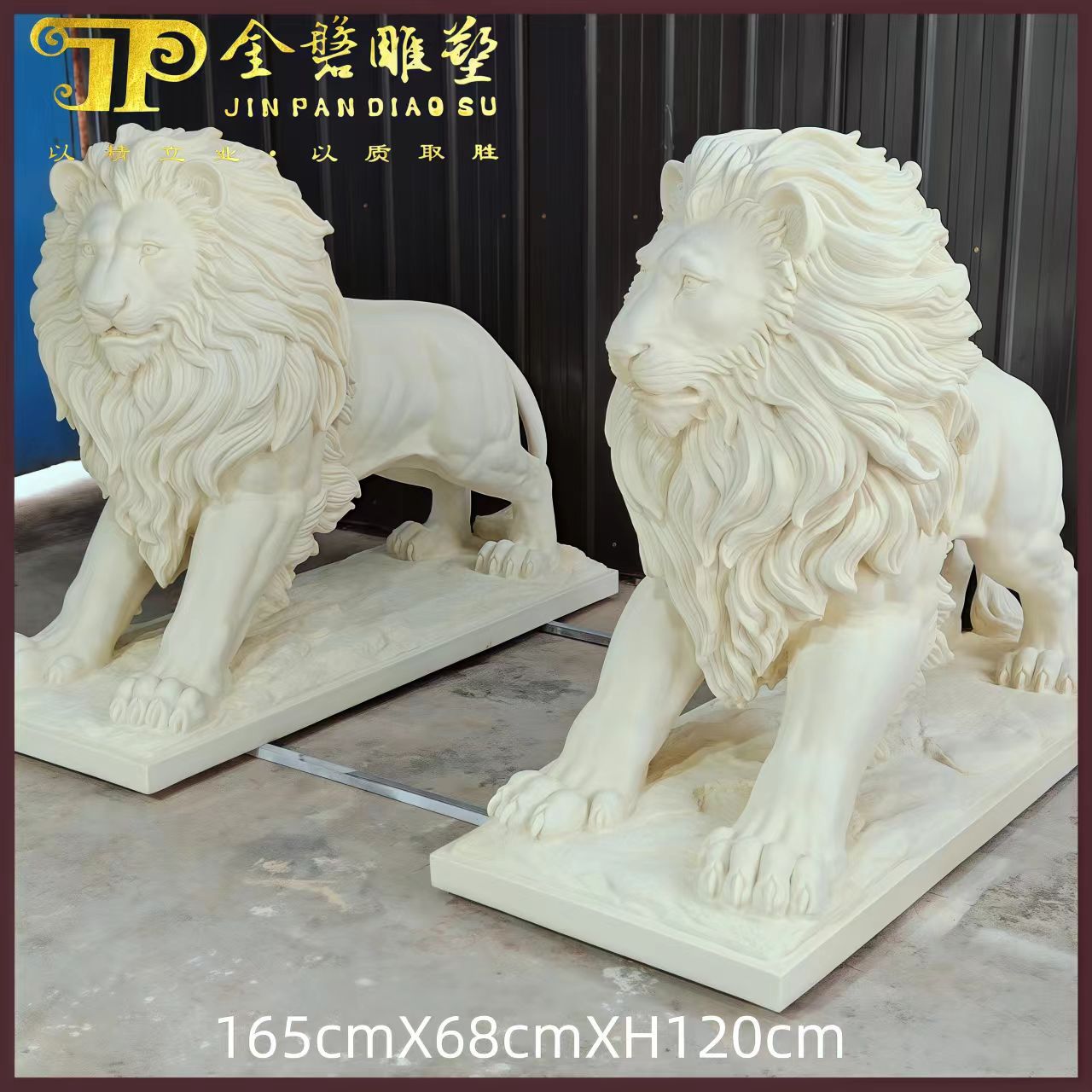 Stone Sculpture Stone Lion White Marble European Style Climbing Lion Walking Lion Squatting Lion Door Company Hotel Pair of Villa Courtyard Ornaments