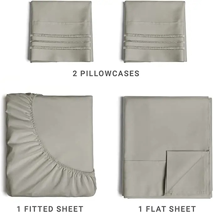 Amazon Cross-Border Bedding Four-Piece Set, Bed Bed Sheetss, Fitted Bed Sheetss, Pillowcases, 4-Piece Set, Polyester Ruffled Multi-Piece Set