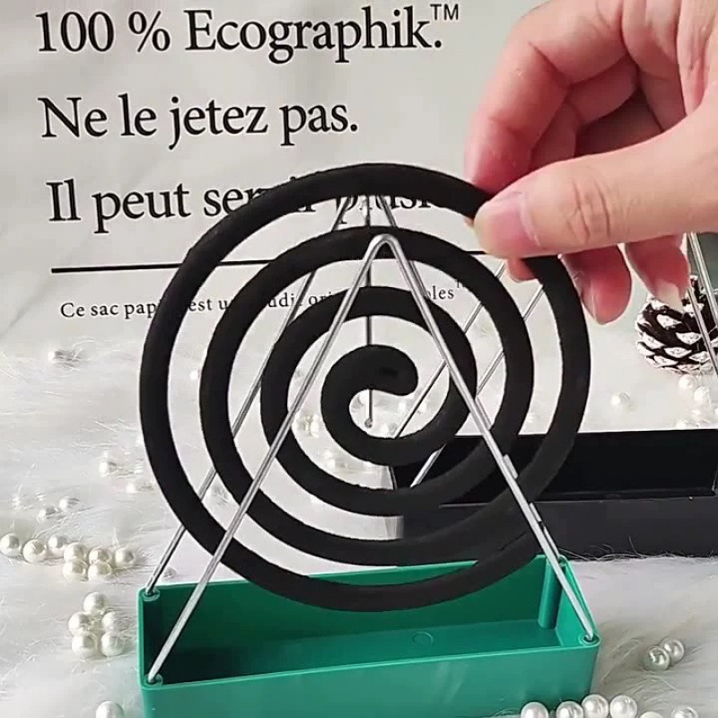 In-Stock Mosquito Coil Holder, Triangular Iron Mosquito Coil Stand, Creative Household Hanging and Standing Incense Burner, Mosquito Coil Box Tray