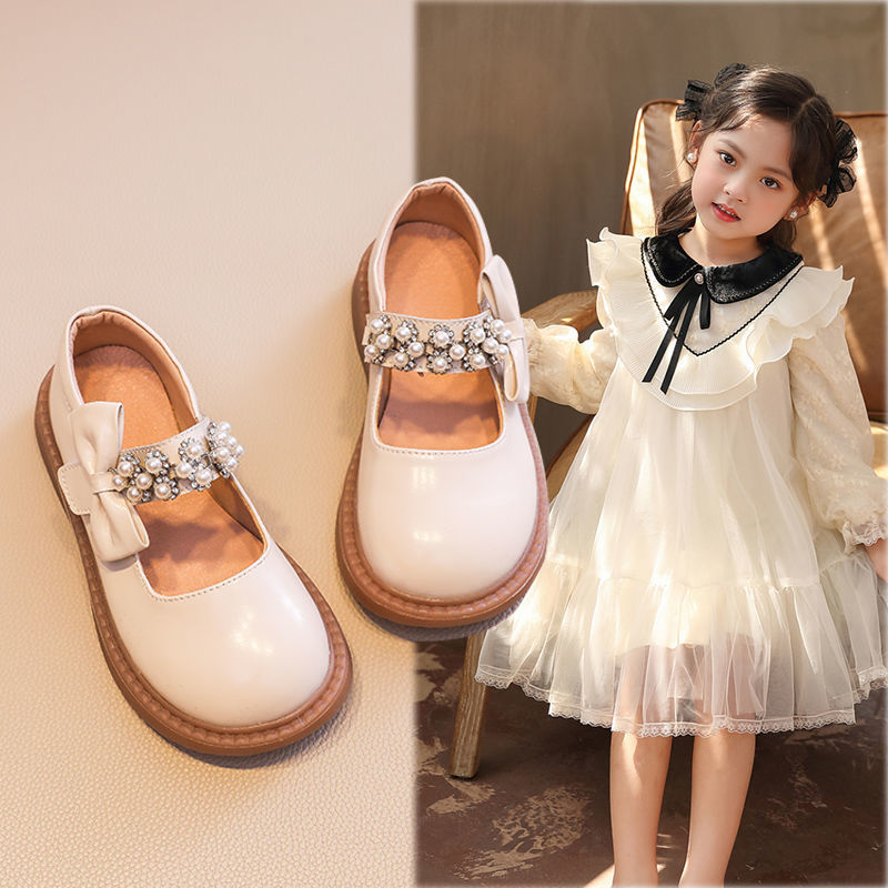 Girls' Leather Shoes 2025 Spring and Autumn New Genuine Leather Soft Sole Children's Shoes Baby Girls Korean Style Princess Shoes for Small and Medium-Sized Children