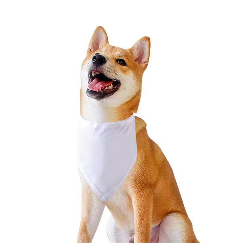 Cross-border new pet dog White Heat transfer saliva towel scarf creative pet scarf triangle towel wholesale