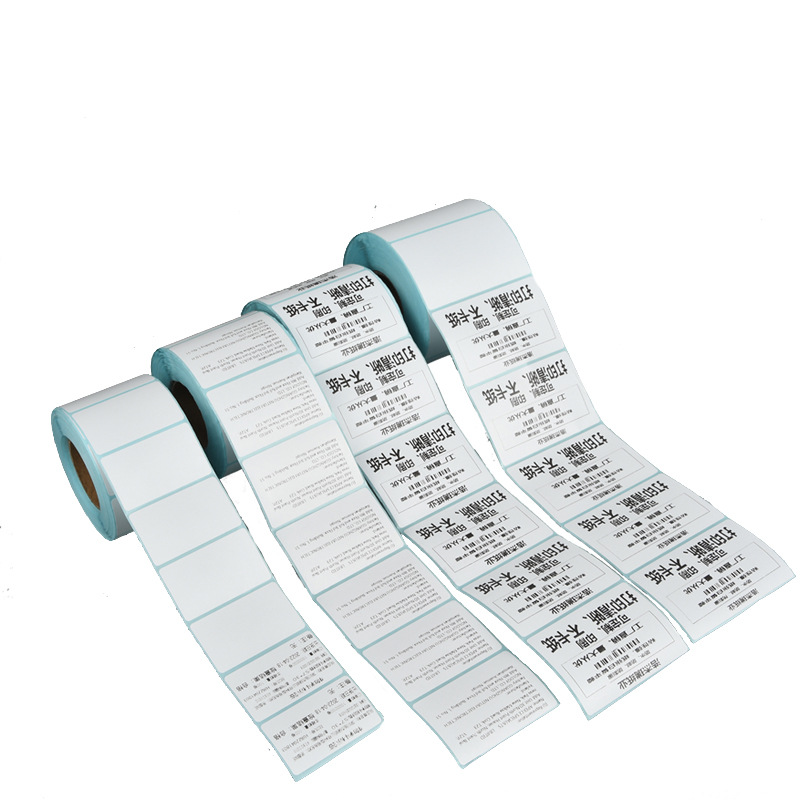 Three-Proof Thermal Paper Self-Adhesive Label Paper Supermarket Barcode Printing Paper Cross-Border Express Single Paper 100*100