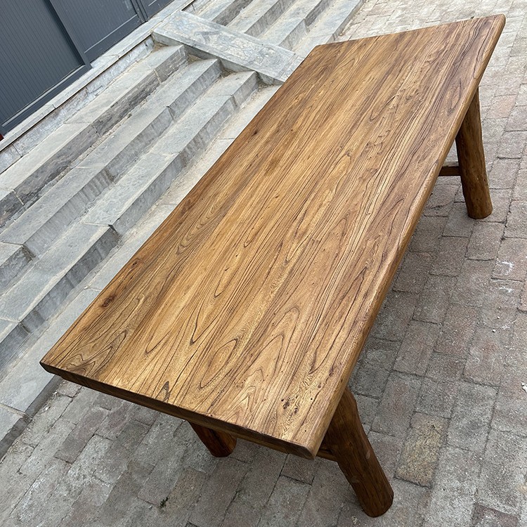 Old Elm Wood Table Solid Wood Retro Tea Table Tea Table Long Dining Table Home Log Desktop Bar Long Table Desk