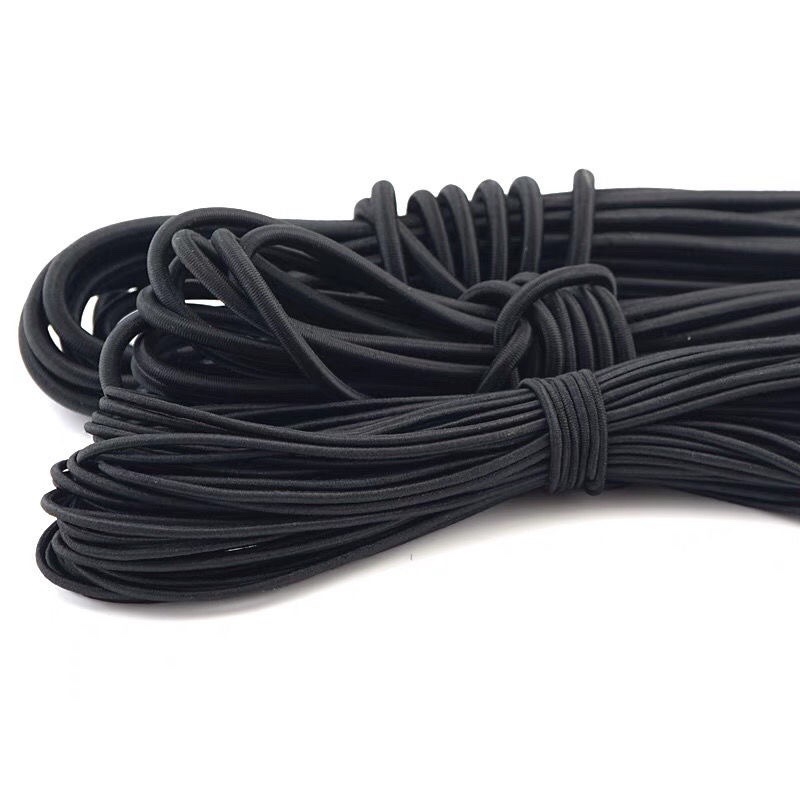 Tennis rubber band line rubber band rope fitness ball elastic rope swing ball replacement lengthened bold black round elastic band