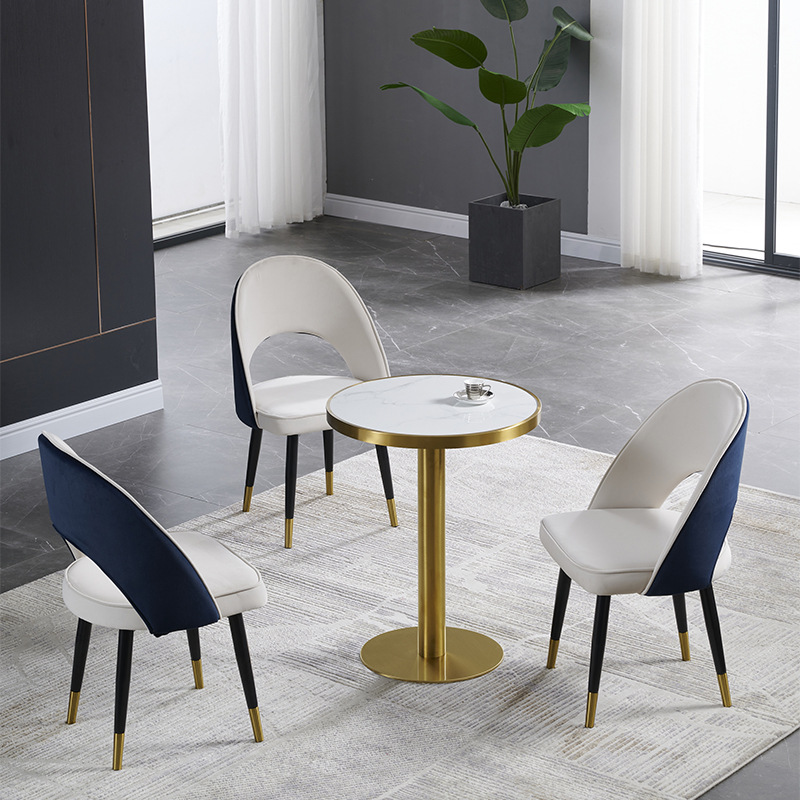 Gskk647 Gskk647 # Simple Slate Table Commercial Leisure Milk Tea Shop Small Round Table Hotel Apartment Sales Office Reception Negotiation