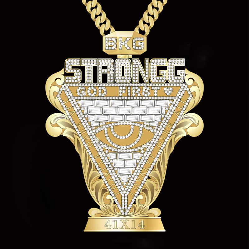 Customized Jewelry Copper Silver Stainless Steel K Gold Hip Hop Full Diamond Jewelry Processing Accessories Zircon Moissanite Jewelry Wholesale