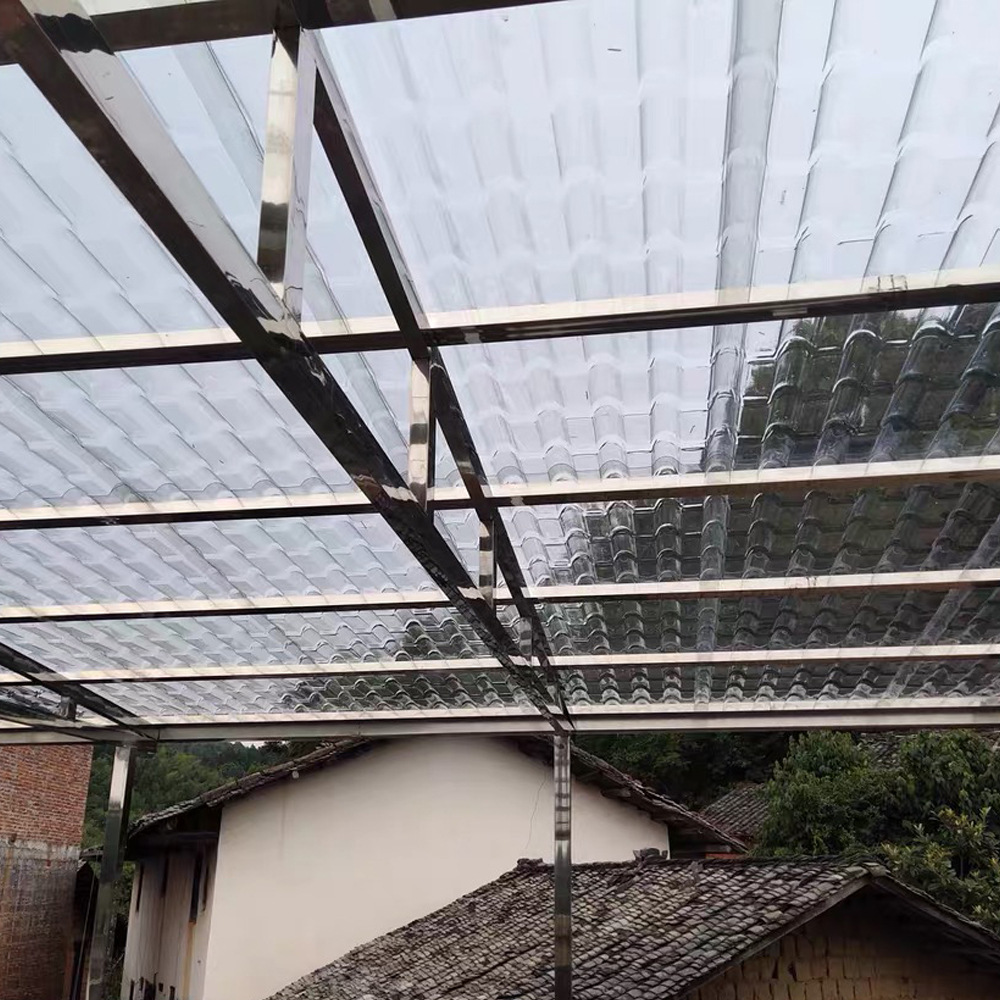 Pc Transparent Tile Thickeneded Bright Tile House Glazed Plastic Tile Balcony Lighting Wave Tile Endurance Board Greenhouse Sun Board