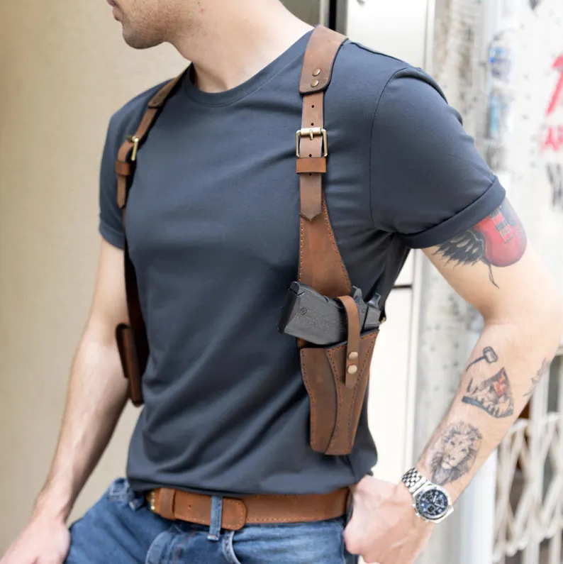 2025 Halloween Cosplay Leather Wallet Medieval Steampunk Strap Underarm Mobile Phone Bag